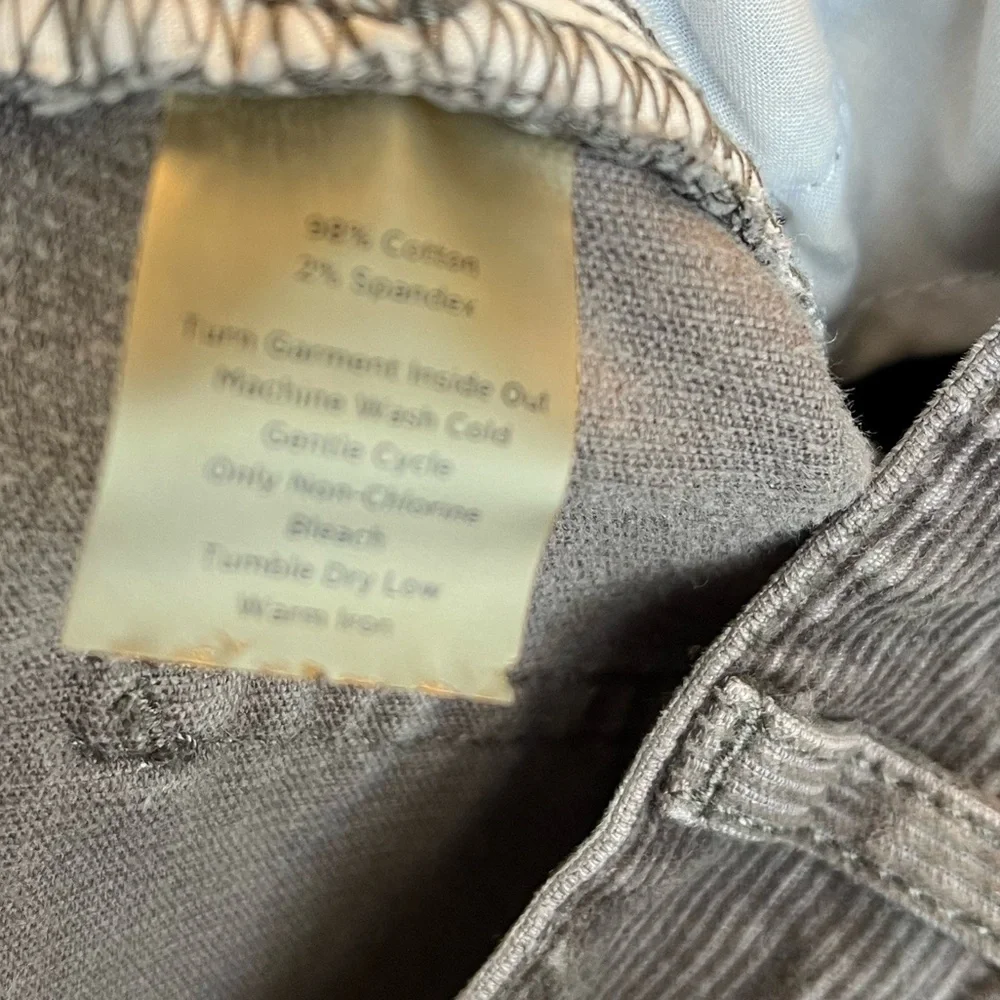Talbots Signature Boot Cut Gray Cotton Corduroy Jeans Pants Women’s Size 8